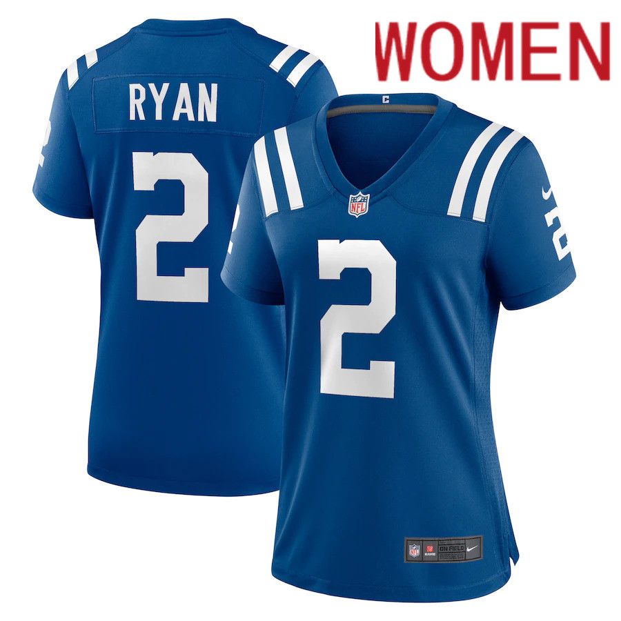 Women Indianapolis Colts #2 Matt Ryan Nike Royal Game NFL Jersey->women nfl jersey->Women Jersey